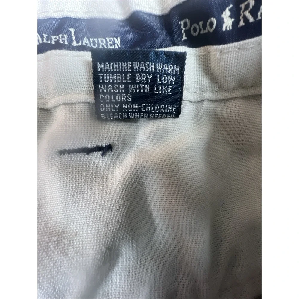 Polo Ralph Lauren Andrew Chino Shorts Mens 40 Navy Blue Pleated Cotton 6in